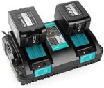 [2 Stück] Energup 18V 5000mAh Li-ion Ersatz Akku + DC18RD Dual Port Ladegerät für Makita 18V Akku BL1850B BL1830 BL1840 BL1850 BL1860 BL1815 BL1820