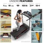 Sportstech F10 Laufband Klappbar – App-Funktion, Schmierung, 13 Programme, 10 km/h, 120 kg