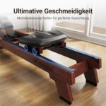 MERACH Wasser-Rudergerät aus Massivholz, Bluetooth-Monitor, Ergonomischer Sitz, 150kg Belastbar