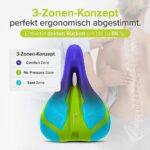 VELMIA Fahrradsattel – Maximaler Fahrkomfort mit 3-Zonen-Konzept und ShockAbsorb Federung!