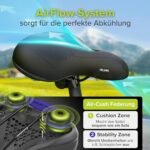 VELMIA Fahrradsattel – Maximaler Fahrkomfort mit 3-Zonen-Konzept und ShockAbsorb Federung!