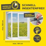 EASYmaxx Insektenschutz & Pollenschutz – Zuschnitt bis 150x130 cm, Einfache Montage ohne Bohren, Klett- und Magnetbefestigung