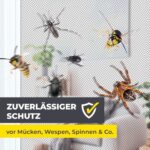 EASYmaxx Insektenschutz & Pollenschutz – Zuschnitt bis 150x130 cm, Einfache Montage ohne Bohren, Klett- und Magnetbefestigung