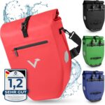Valkental Grosse wasserdichte Fahrradtasche - 20-28L - Mit Reflektoren