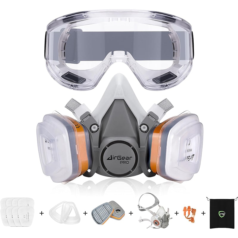 AirGearPro G-500 Atemschutzmaske mit A1P2 Filter und Schutzbrille