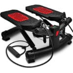 Sportstech 2in1 Twister Stepper STX300 - Power Ropes, Dreh- & Sidestepper, Multifunktions-Display