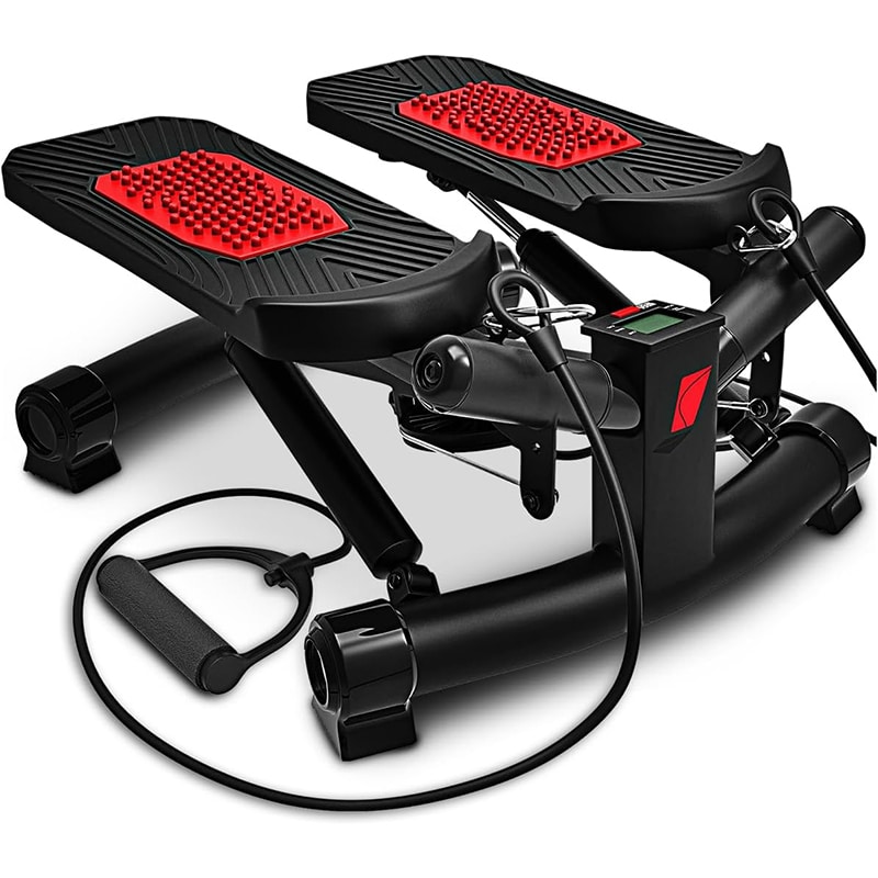 Twister Stepper Sportstech 2in1 Twister Stepper STX300 - Power Ropes, Dreh- & Sidestepper, Multifunktions-Display