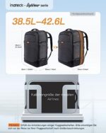 Inateck 38.5-46.2 L Reiserucksack erweiterbarer Herren Damen Handgepäck Flugzeug Rucksack
