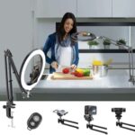 Multifunktionales LUXSURE 10" Ringlicht mit Stativ und Flexibles Handy-Stativ