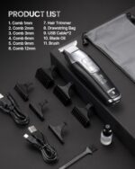 RENPHO Profi Haarschneider, 0mm T-Klingen-Trimmer mit LED-Anzeige