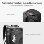 tomtoc Reiserucksack, TSA-freundlich, Wasserabweisend, für 15,6-17 Zoll Laptop, 28L & 40L
