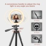 UBeesize Ringlicht mit Stativ, 12 Zoll Selfie Ringlicht mit 50 Zoll Stativ für Live Stream/Makeup/YouTube Video/Fotografie