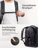 Inateck 38.5-46.2 L Reiserucksack erweiterbarer Herren Damen Handgepäck Flugzeug Rucksack