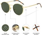 SUNGAIT Runde Vintage Polarisierte Sonnenbrille Unisex Retro Metallrahmen