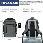 ECOHUB Ryanair Handgepäck Rucksack 40x20x25, 20L, Wasserdicht, Recycelt