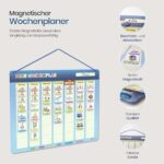 LIKARTO Wochenplaner Kinder - Montessori Magnettafel inkl. 198 Magnete & Kordel - Komplett beschreib- und abwischbar - Förderung der Selbstständigkeit