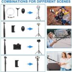 MICCYE Ringlicht mit Stativ 10 Zoll RGB Ring Light Gesamthöhe 180cm Ringleuchte Selfie Ringlicht Handy für Video Makeup Fotografie