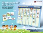 LIKARTO Wochenplaner Kinder - Montessori Magnettafel inkl. 198 Magnete & Kordel - Komplett beschreib- und abwischbar - Förderung der Selbstständigkeit