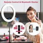 LED-Ringlicht mit Stativständer, Selfie-Ringlicht, 48,3 cm, LCD-Display, Touchscreen, dimmbares Licht für Make-up