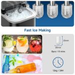 Eiswürfelmaschine 120W, 8 Eiswürfel in 6 Min, 12kg/24h, LED Display, Infrarotsensor & Selbstreinigung – Bild 3