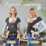 MOMTORY Babytrage - Komfortabel ab Geburt bis Kleinkind (3-12kg)