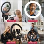 LED-Ringlicht mit Stativständer, Selfie-Ringlicht, 48,3 cm, LCD-Display, Touchscreen, dimmbares Licht für Make-up