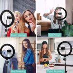10″ LED Ringlicht mit Stativ für Handy – USB-betrieben, 3 Lichtmodi, 11 Helligkeitsstufen. Ideal für Makeup, Live-Streaming, Selfies, Video-Chats, Vlogs