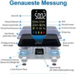Lepulse Lescale F4 Pro Körperanalysewaage, 15 Körpermasse,