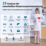 Lepulse Lescale F4 Pro Körperanalysewaage, 15 Körpermasse,