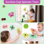 6-in-1 Montessori Baby-Spielzeug - Sensorisches Motorikset für 6-12 Monate - Stapelblöcke, Ringe, passende Eier & Saugnapf-Kreisel