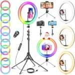 12 Zoll Ringlicht mit Stativ Handy, Tisch LED Ring Light/Kamera Handystativhalter mit Ringleuchte
