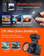 VANTRUE E1 2.7K Dashcam Mini Auto WiFi GPS, 2.5K 1440P/60FPS Dash Cam Fernbedienung Sprachsteuerung
