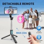 360° Rotation Selfie Stick Stativ mit Fernbedienung für iPhone und Samsung Smartphones