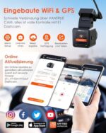 VANTRUE E1 2.7K Dashcam Mini Auto WiFi GPS, 2.5K 1440P/60FPS Dash Cam Fernbedienung Sprachsteuerung