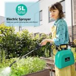SYLSTAR Elektrischer 5L Drucksprüher mit USB-Aufladung & Teleskopstab