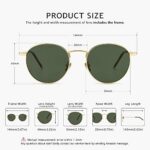 SUNGAIT Runde Vintage Polarisierte Sonnenbrille Unisex Retro Metallrahmen