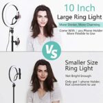 10″ LED Ringlicht mit Stativ für Handy – USB-betrieben, 3 Lichtmodi, 11 Helligkeitsstufen. Ideal für Makeup, Live-Streaming, Selfies, Video-Chats, Vlogs