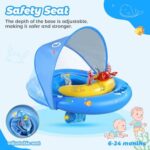 LAYCOL Schwimmring Baby - UPF50+ Sonnendach & Spielzeug , 6-36 Monate