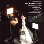2er-Set LED Videolicht – 25×20 cm, 15W, dimmbar (2800–6500K), inkl. 160 cm Stativ, Typ-C Adapter & Ladegerät