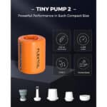 Flextailgear Tiny Pump 2X – Kompakte USB-Luftpumpe, 1300mAh Akku, Aufblasen & Absaugen für Luftmatratzen, Schwimmringe, Vakuumbeutel