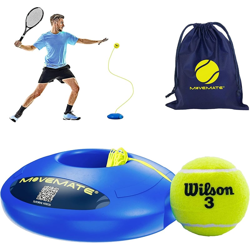 MOVEMATE Tennis-Trainer Set mit Wilson® Ball | Innovatives Ballspiel für Draußen | Inkl. Transporttasche & Übungsvideos