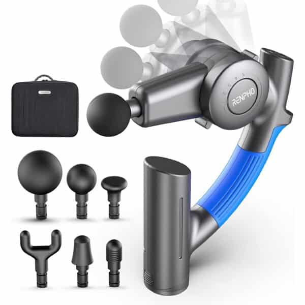 Massagepistole, RENPHO Muskel Massage Gun Massagepistole Elektrisch mit Verstellbarem Arm und 6 Massageköpfen