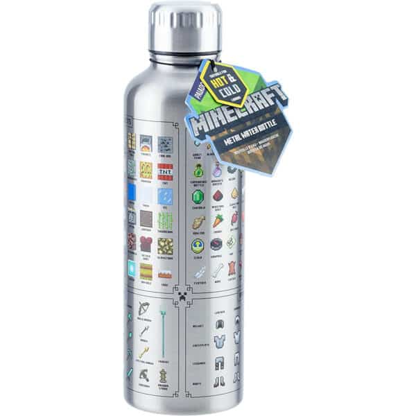 Paladone Minecraft Trinkflasche aus Metall