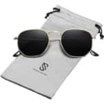 SOJOS Mode Polygon Sonnenbrille Damen Herren Verspiegelte Polarisiert Linse Leichte Unisex Brille