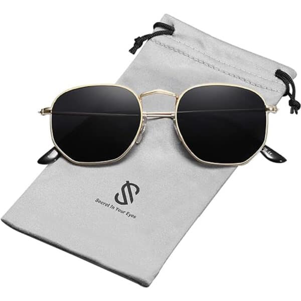 SOJOS Mode Polygon Sonnenbrille Damen Herren Verspiegelte Polarisiert Linse Leichte Unisex Brille