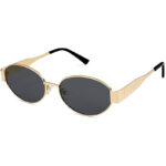 SOJOS Retro Sonnenbrille Damen Herren Oval Metal Trendy Classic UV400 Schutz Sonnenbrillen