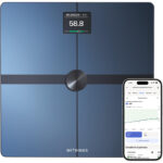 WITHINGS Body Smart — WLAN Digitale Personenwaage / Körperfettwaage für erweiterte Körperzusammensetzung inkl. Muskelmasse, Wasseranteil, Knochendichte