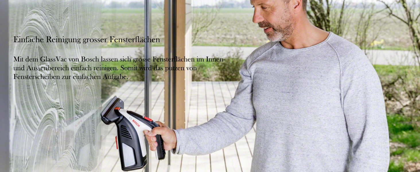 b6 Bosch Home and Garden Akku Fenstersauger GlassVAC