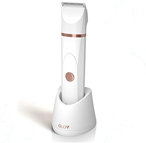 OLOV Elektrischer Damenrasierer: Intimbereich, Nasenhaartrimmer, USB-Ladestation, wasserdicht