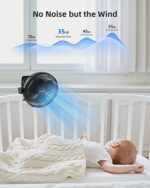 Koonie 20cm Clip-On-Ventilator, USB, 10.000 mAh Akku, 4 Geschwindigkeiten